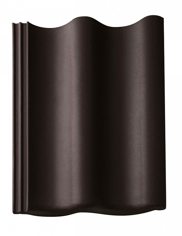 Цементно-песчаная черепица рядовая, Harzer Pfanne 7, Star Matt, Черный, Braas