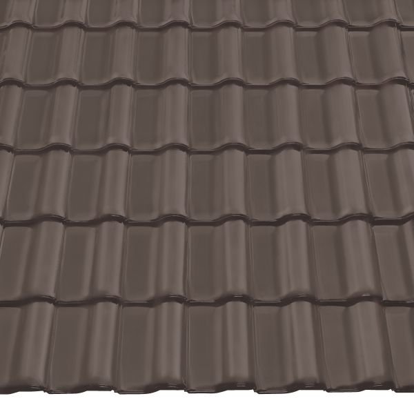 Керамическая черепица Braas Рубин 11V, цвет Темно-коричневый