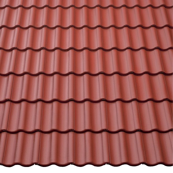 Цементно-песчаная черепица рядовая, Harzer Pfanne, Star Matt, Вишневый, Braas
