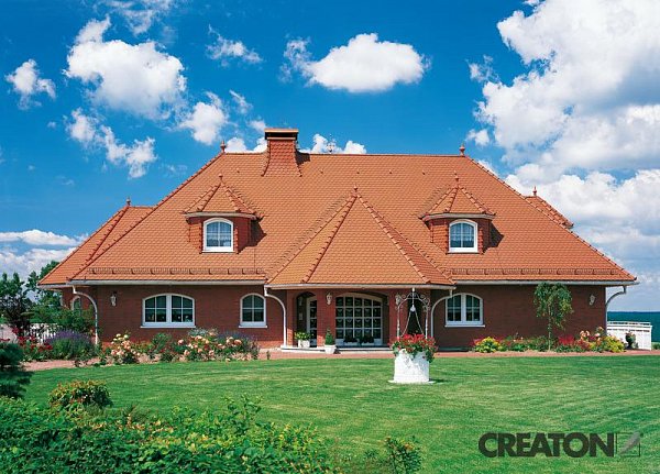 Керамическая черепица Creaton Biber, Klassik, цвет Натуральный красный