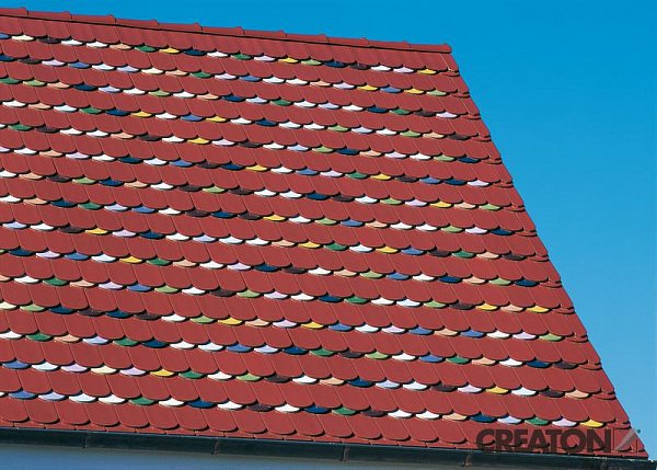 Керамическая черепица Creaton Biber Klassik Finesse, цвет Винно-красный