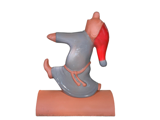 Декоративный элемент на кровлю Лунатик, серый, глазурь, Purr-Keramik