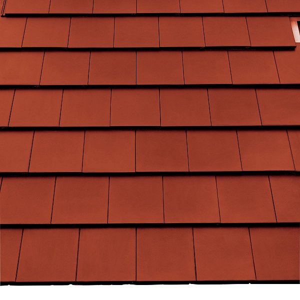 Цементно-песчаная черепица рядовая, Тегалит, Protegon Matt, Медно-красный, Braas