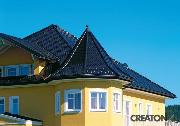 Керамическая черепица Creaton Biber Klassik Finesse, цвет Сланцевый