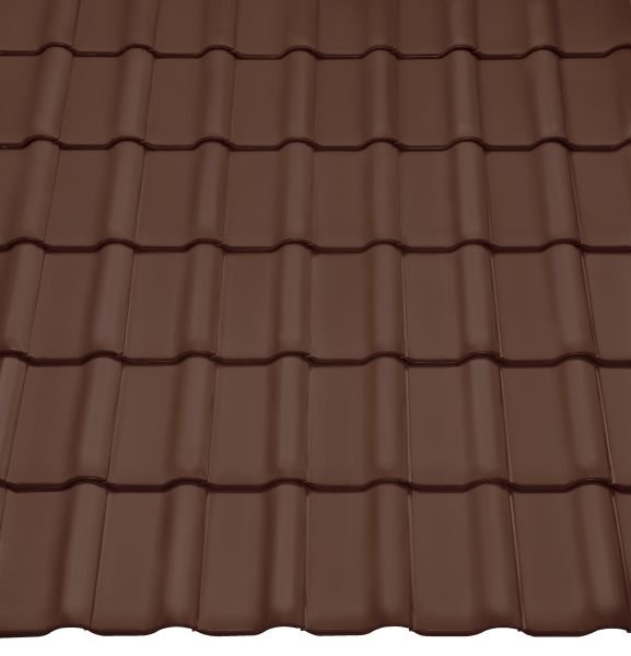Керамическая черепица Braas Рубин 13V, цвет Темно-коричневый