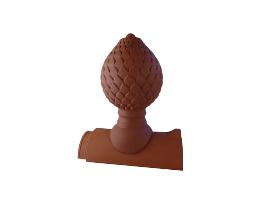 Декоративный элемент на кровлю Кедровая шишка, натуральный красный, Purr-Keramik