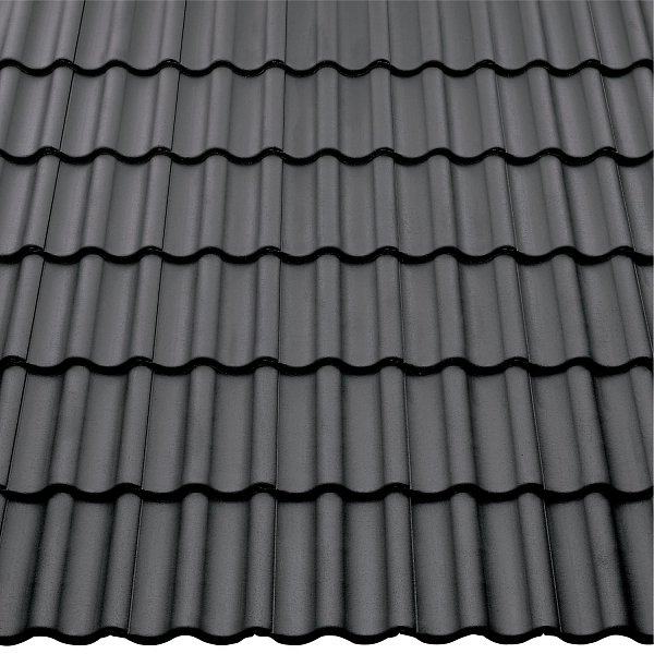 Цементно-песчаная черепица рядовая, Harzer Pfanne 7, Гранит, Braas