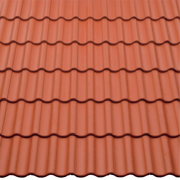 Цементно-песчаная черепица рядовая, Harzer Pfanne 7, Классический красный, Braas