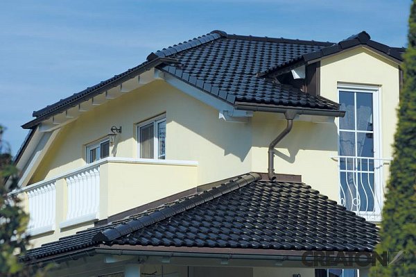 Керамическая черепица Creaton Maxima Finesse, цвет Черная глазурь