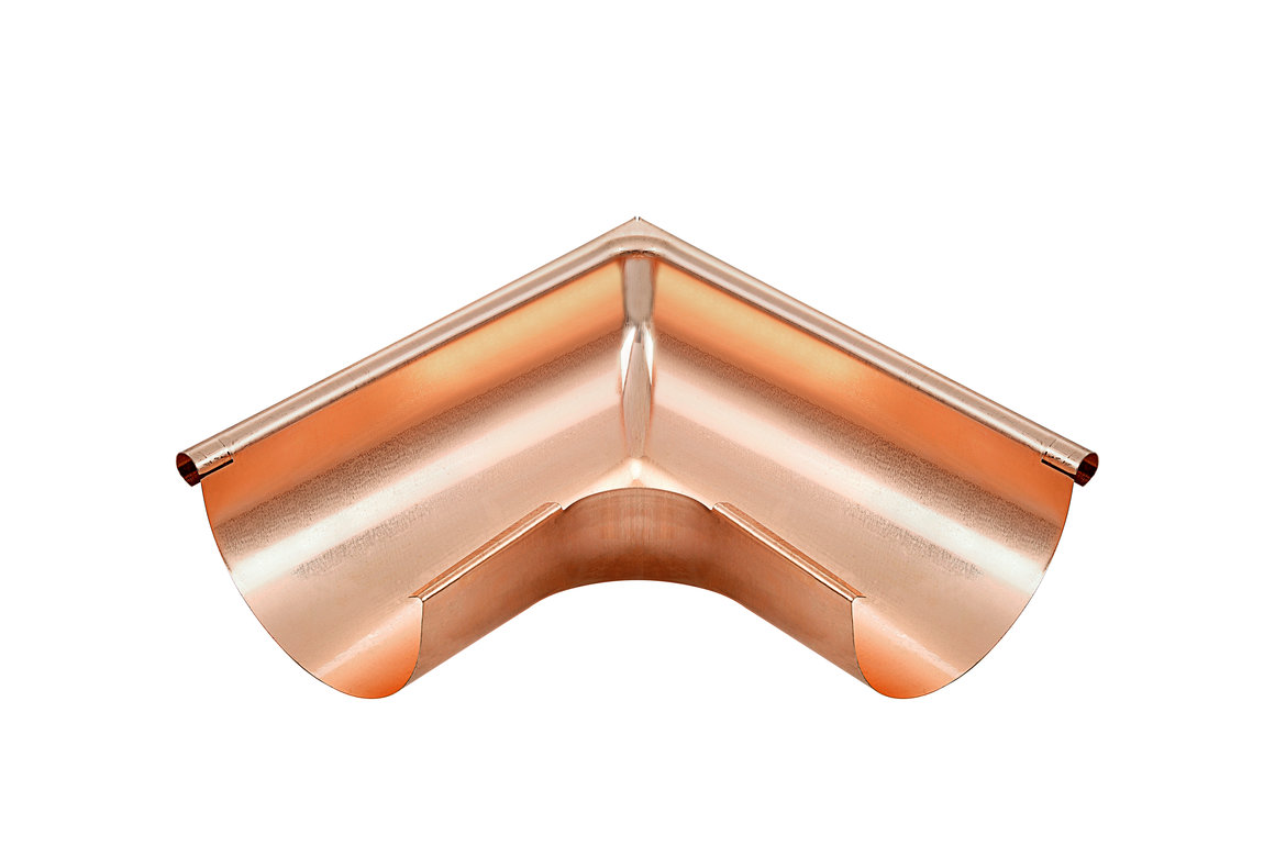 Угол полукруглого желоба наружный 90°