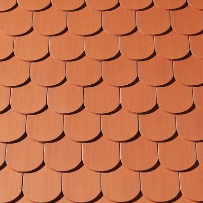 Керамическая черепица Creaton Biber Sakral Rundschnitt, Структурированный натуральный красный
