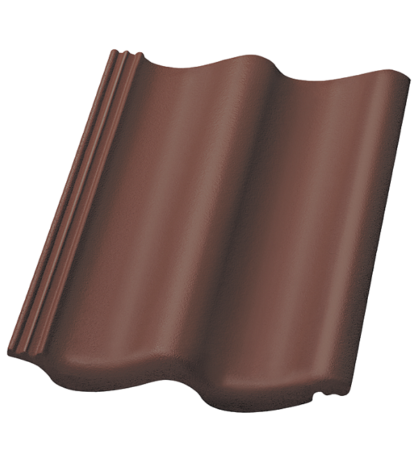 Цементно-песчаная черепица рядовая, S-pfanne, LongLife glanzend Dunkelbraun, Nelskamp