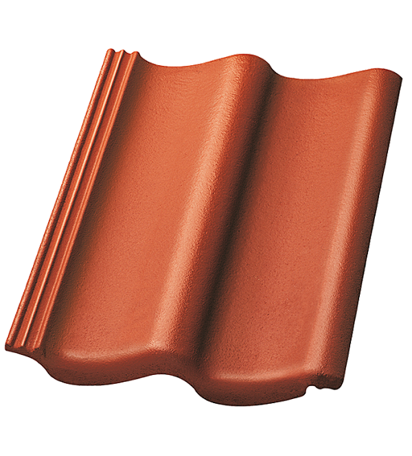 Цементно-песчаная черепица рядовая, S-pfanne, TOP 2000S Ziegelrot, Nelskamp