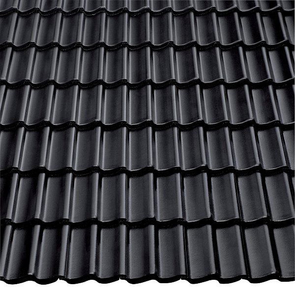 Цементно-песчаная черепица рядовая, Doppel-S, Star Seidenmatt, Черный, Braas