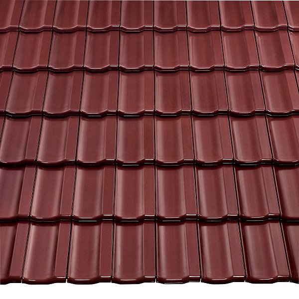 Керамическая черепица Braas Топаз 13V, цвет Красный бук