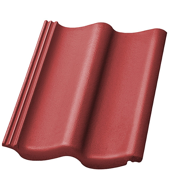 Цементно-песчаная черепица рядовая, S-pfanne, TOP 2000S Dunkelrot, Nelskamp