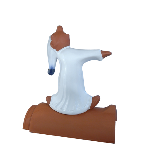 Декоративный элемент на кровлю Лунатик маленький, белый, глазурь, Purr-Keramik