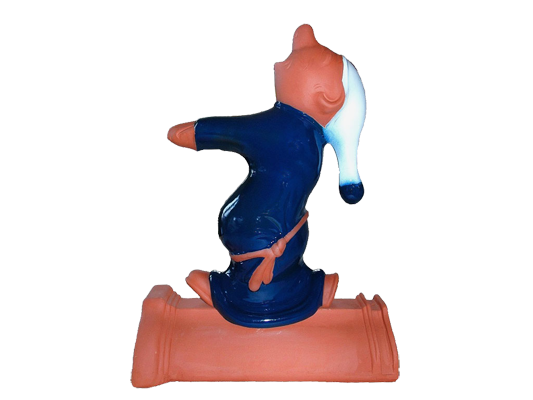 Декоративный элемент на кровлю Лунатик с животиком, синий, глазурь Purr-Keramik