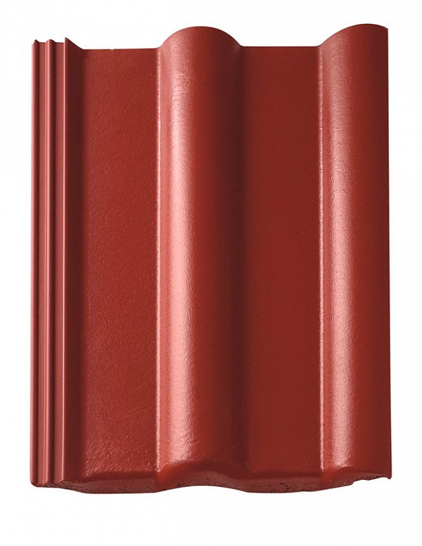 Цементно-песчаная черепица рядовая, ФП, Protegon Seidenmatt, Медно-красный, Braas