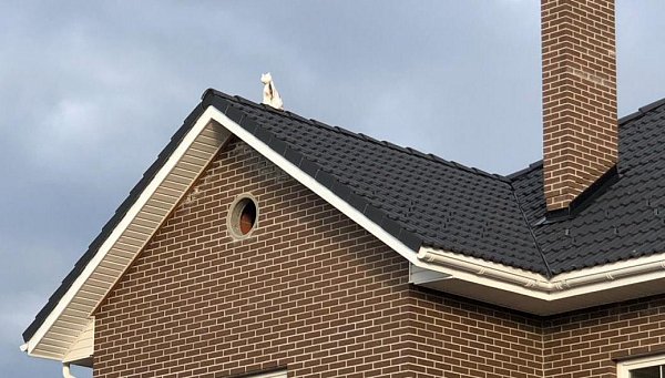 Цементно-песчаная черепица рядовая, Черный, Забудова