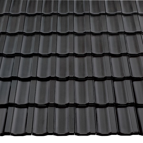 Керамическая черепица Braas Топаз 13V, цвет Серый базальт