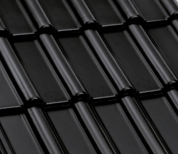 Керамическая черепица Nelskamp F 10, Кобальтово-черный глянцевый