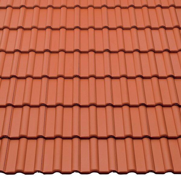 Цементно-песчаная черепица рядовая, Таунус, Красный, Braas
