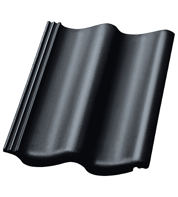 Цементно-песчаная черепица рядовая, S-pfanne, TOP 2000S Schwarz, Nelskamp