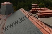 Сланцевая кровля - Медный конек