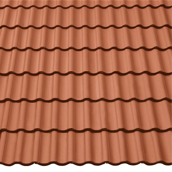 Цементно-песчаная черепица рядовая, Harzer Pfanne, Star Matt, Кирпично-красный, Braas