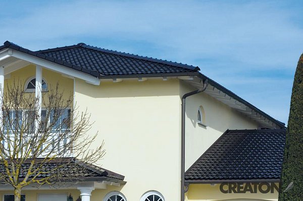 Керамическая черепица Creaton Maxima Finesse, цвет Черная глазурь