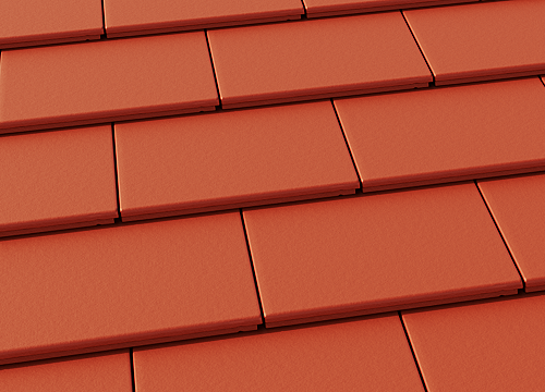 Цементно-песчаная черепица рядовая, Эво, Красный, Braas