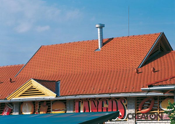 Керамическая черепица Creaton Biber, Klassik, цвет Натуральный красный