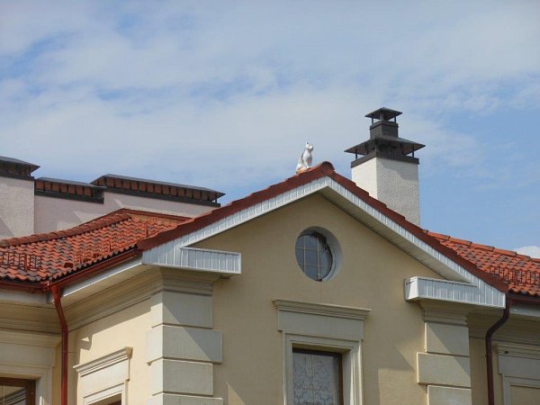 Цементно-песчаная черепица рядовая, Янтарь, Антик красный, Braas