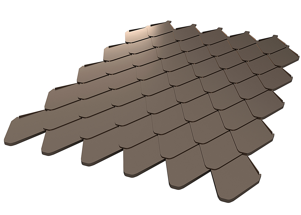 ЧЕРЕПИЦА РОМБ С ЗАКРУГЛЕННЫМИ УГЛАМИ КОРИЧНЕВАЯ
