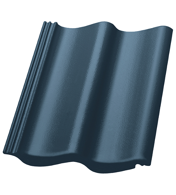 Цементно-песчаная черепица рядовая, S-pfanne, LongLife glanzend Blue, Nelskamp