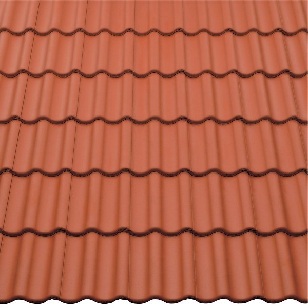 Цементно-песчаная черепица рядовая, Harzer Pfanne 7, Star Matt, Классический красный, Braas