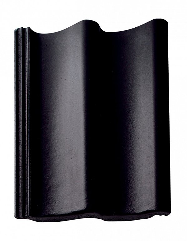 Цементно-песчаная черепица рядовая, Doppel-S, Star Seidenmatt, Черный, Braas