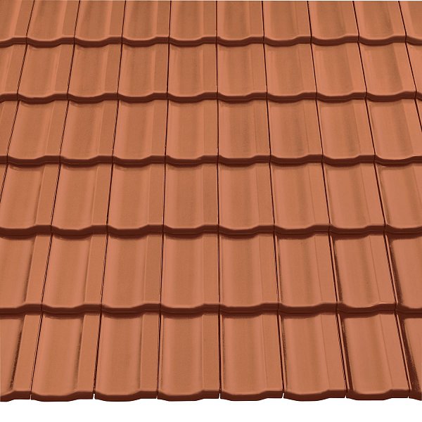 Керамическая черепица Braas Топаз 13V, цвет Натуральный красный