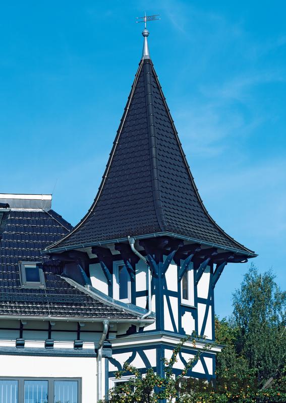 Керамическая черепица Creaton Biber Klassik Finesse, цвет Сланцевый