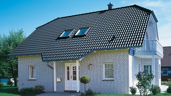 Цементно-песчаная черепица рядовая, Harzer Pfanne, Star Matt, Колониально-коричневый, Braas