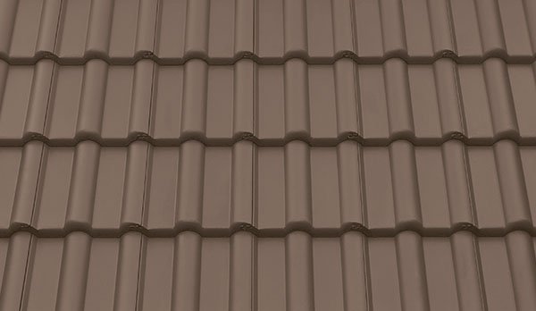 Цементно-песчаная черепица рядовая, ФП, Коричневый, Braas