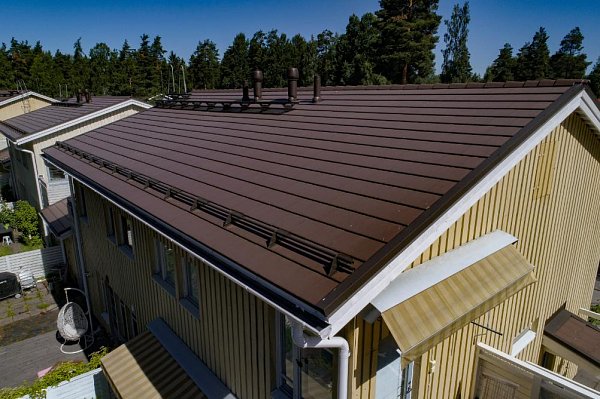 Цементно-песчаная черепица рядовая, Эво, Коричневый, Braas