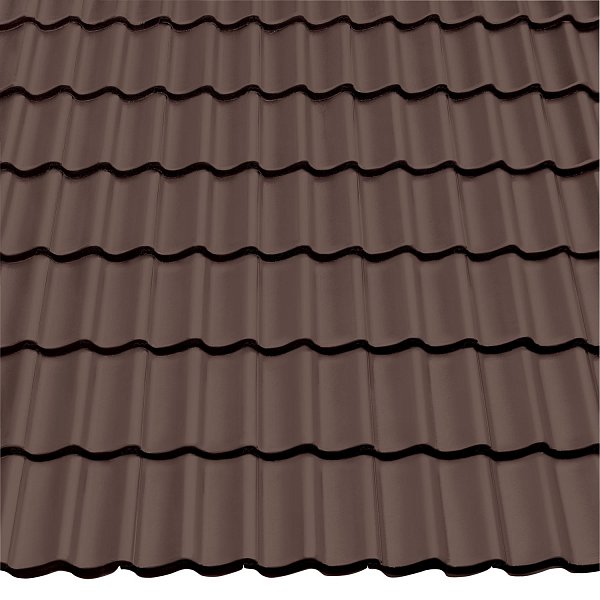 Цементно-песчаная черепица рядовая, Doppel-S, Темно-коричневый, Braas