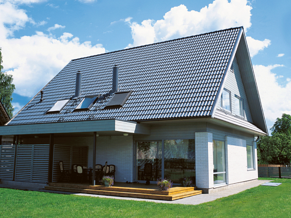 Цементно-песчаная черепица рядовая, Протектор, Графит, Braas