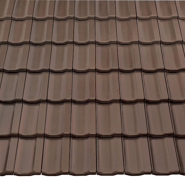 Керамическая черепица Braas Топаз 13V, цвет Темно-коричневый