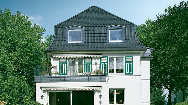 Цементно-песчаная черепица рядовая, Doppel-S, Star Seidenmatt, Гранит, Braas