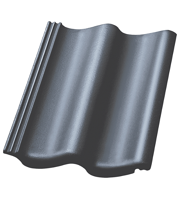 Цементно-песчаная черепица рядовая, S-pfanne, TOP 2000S Schiefergrau, Nelskamp