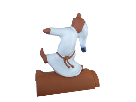 Декоративный элемент на кровлю Лунатик, белый, глазурь, Purr-Keramik