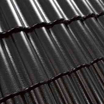 Цементно-песчаная черепица рядовая, Palema Candor Черный, Benders